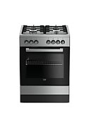 Beko FSE62120DX cooker Freestanding cooker Black,Grey Gas A