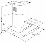 Chimney Hood Akpo WK-4 Largo Eco 60 Wall-mounted Black