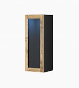 Cama cabinet VIGO  90  glass 90/35/32 black/wotan oak