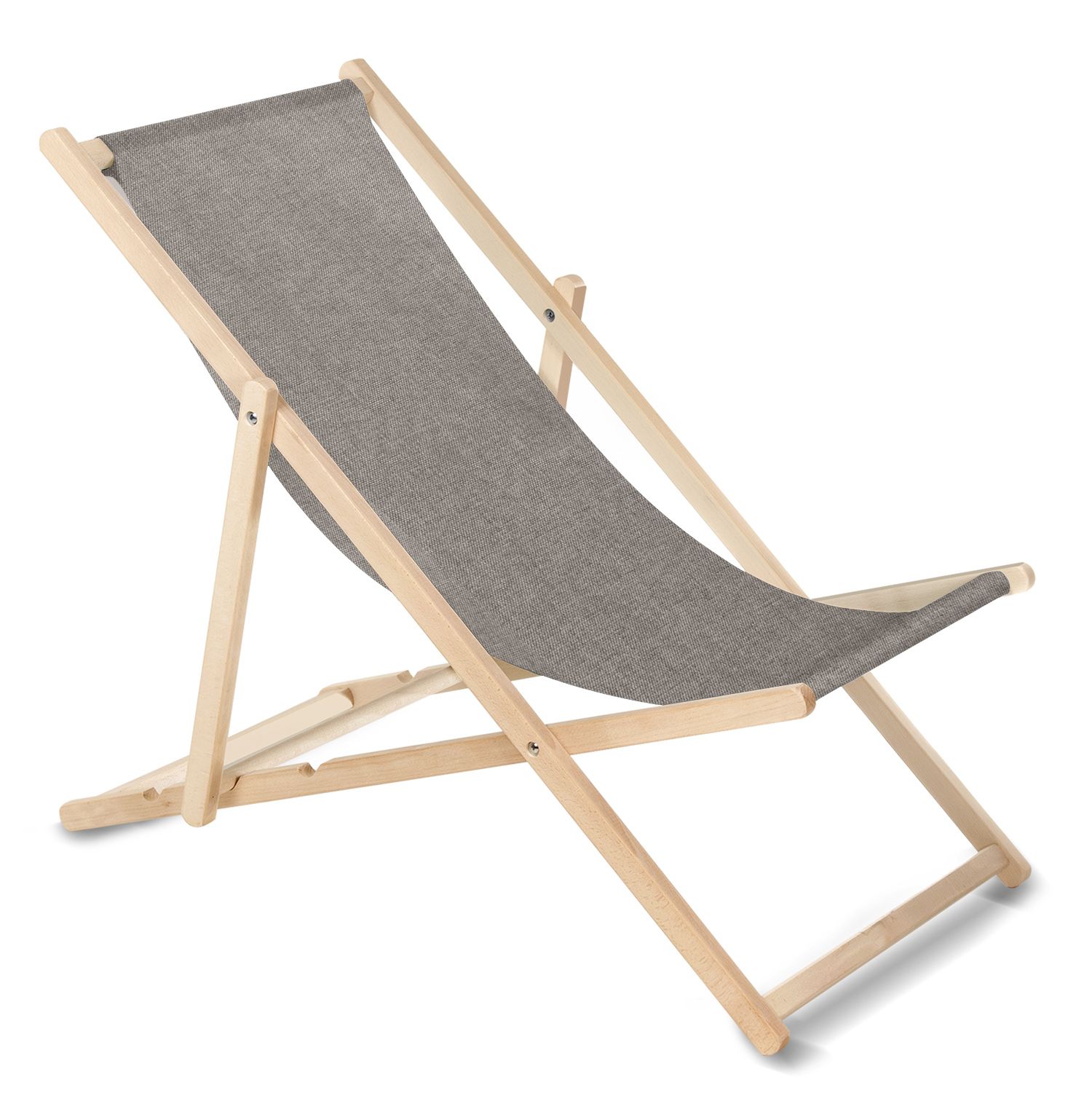 Classic beech deckchair GreenBlue GB183M Melange gray