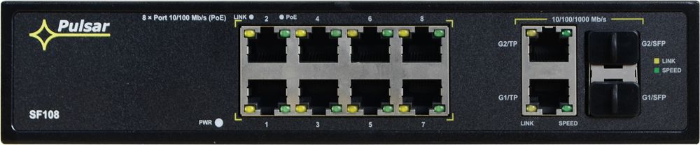 PULSAR SF108 network switch Managed Fast Ethernet (10/100) Power over Ethernet (PoE) Black_3