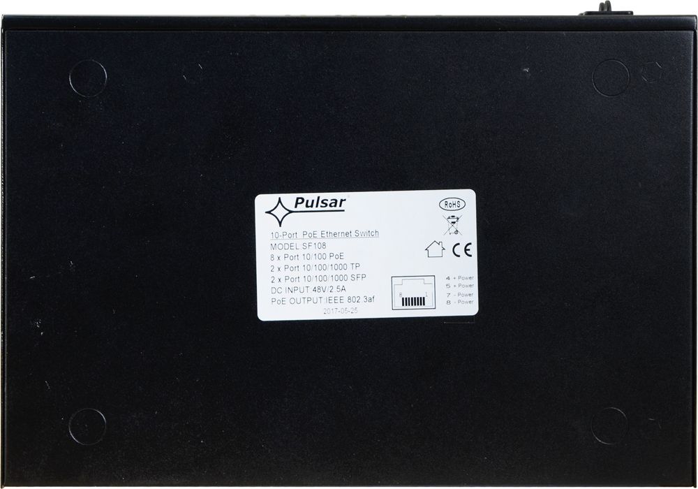 PULSAR SF108 network switch Managed Fast Ethernet (10/100) Power over Ethernet (PoE) Black_6