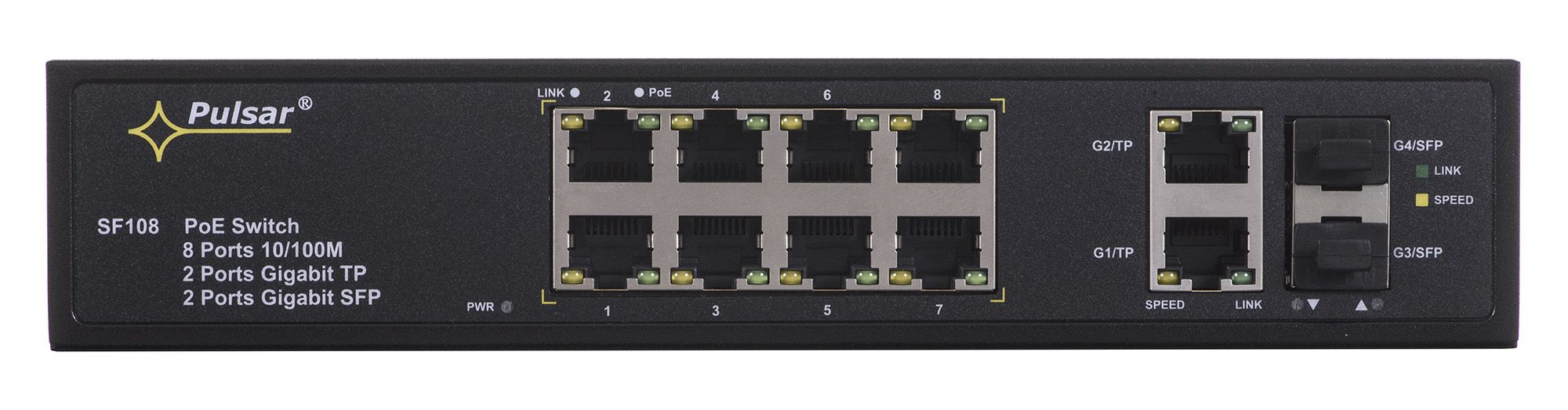 PULSAR SF108 network switch Managed Fast Ethernet (10/100) Power over Ethernet (PoE) Black_8