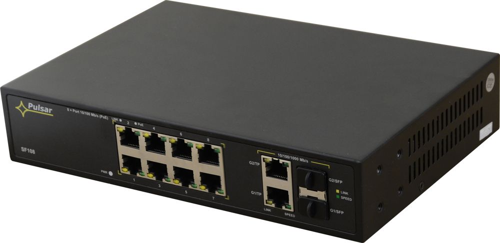PULSAR SF108 network switch Managed Fast Ethernet (10/100) Power over Ethernet (PoE) Black_9