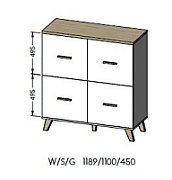 Cama sideboard LOTTA 110 4D wotan oak + mat black