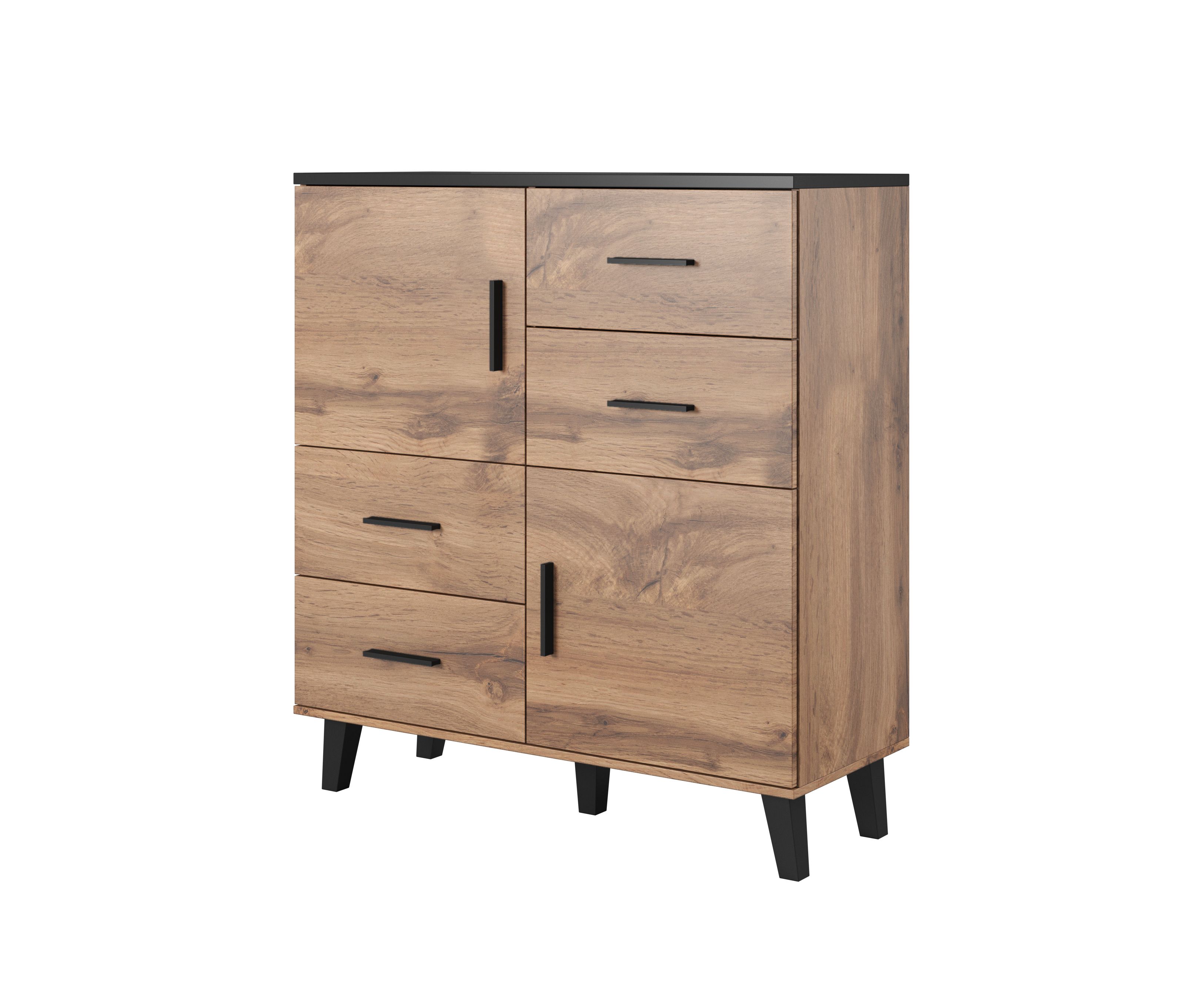 Cama sideboard LOTTA 110 2D4S wotan oak/mat black