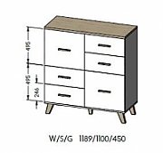 Cama sideboard LOTTA 110 2D4S wotan oak/mat black