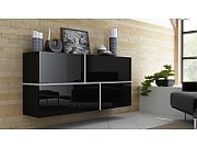 Cama sideboard GOYA 170/40/80 black/black gloss+white