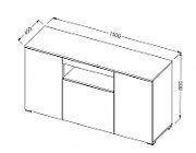 Cama sideboard VIVA 150 black/black gloss + white