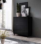 Cama chest of drawers 4D REJA black gloss/black gloss