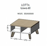 Cama LOTTA 60 coffee table white/sonoma oak