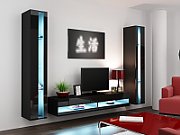 Cama Shelf unit VIGO NEW 180/40/30 black/black gloss