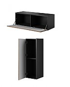 Cama full storage cabinet ROCO RO1 112/37/39 black/black/white