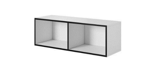 Cama open storage cabinet ROCO RO2 112/37/37 white/black