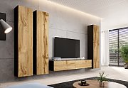 Cama full cabinet VIGO '180' 180/40/30 black/wotan oak