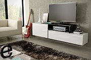 Cama TV cabinet SIGMA 3 180 white/white gloss + black