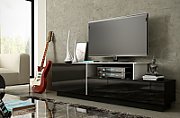 Cama TV cabinet SIGMA 3 180 black/black gloss + biały