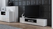 Cama TV stand VIVA 180 white/white gloss + black