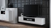 Cama TV stand VIVA 180 white/white gloss + black