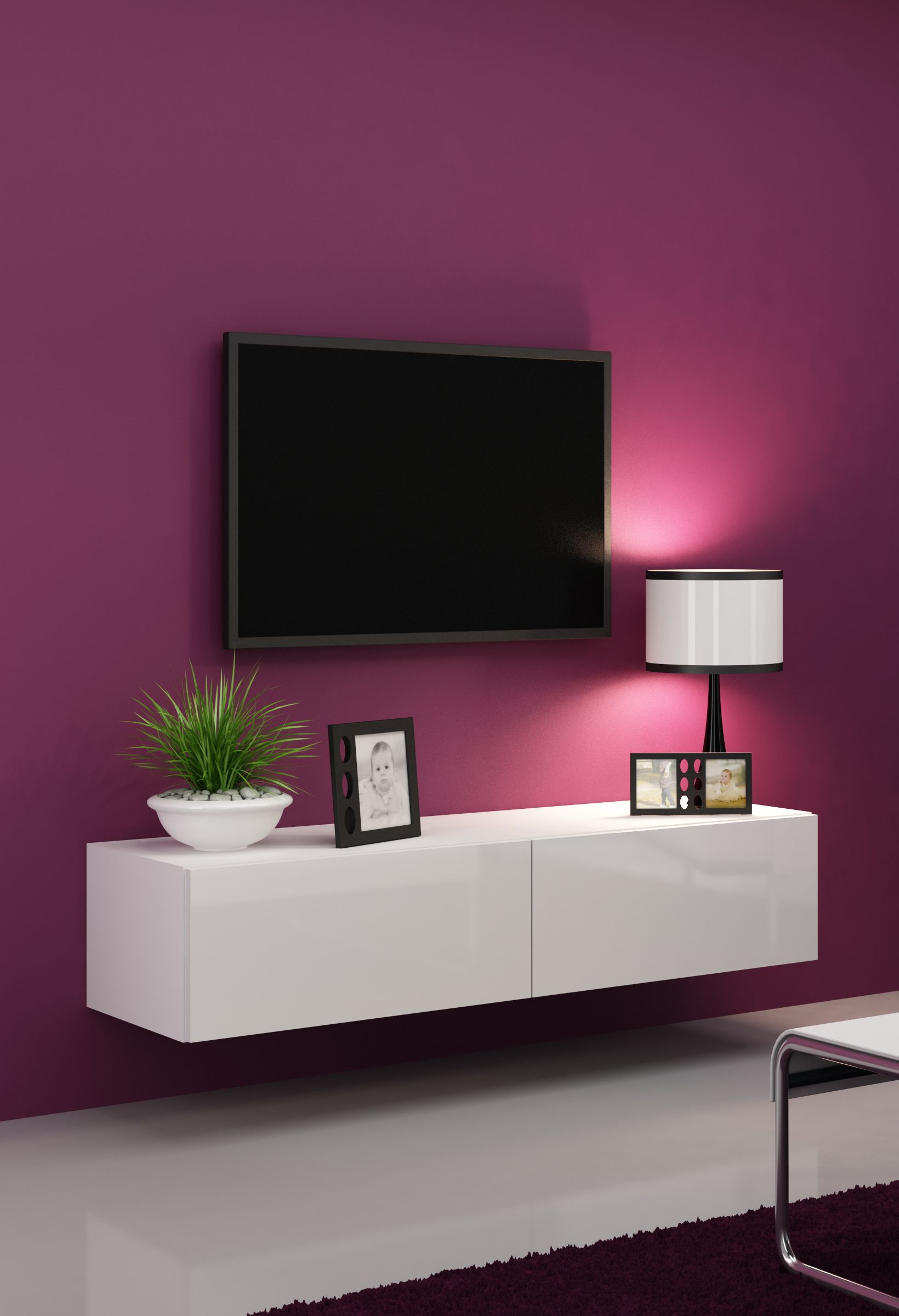 Cama TV stand VIGO 140 30/140/40 white/white gloss