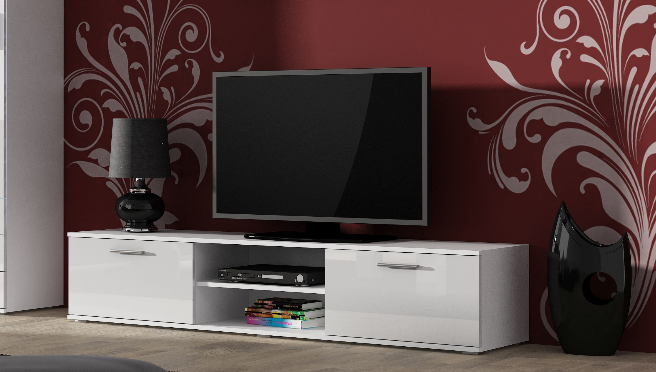 Cama TV stand SOHO 180 white/white gloss