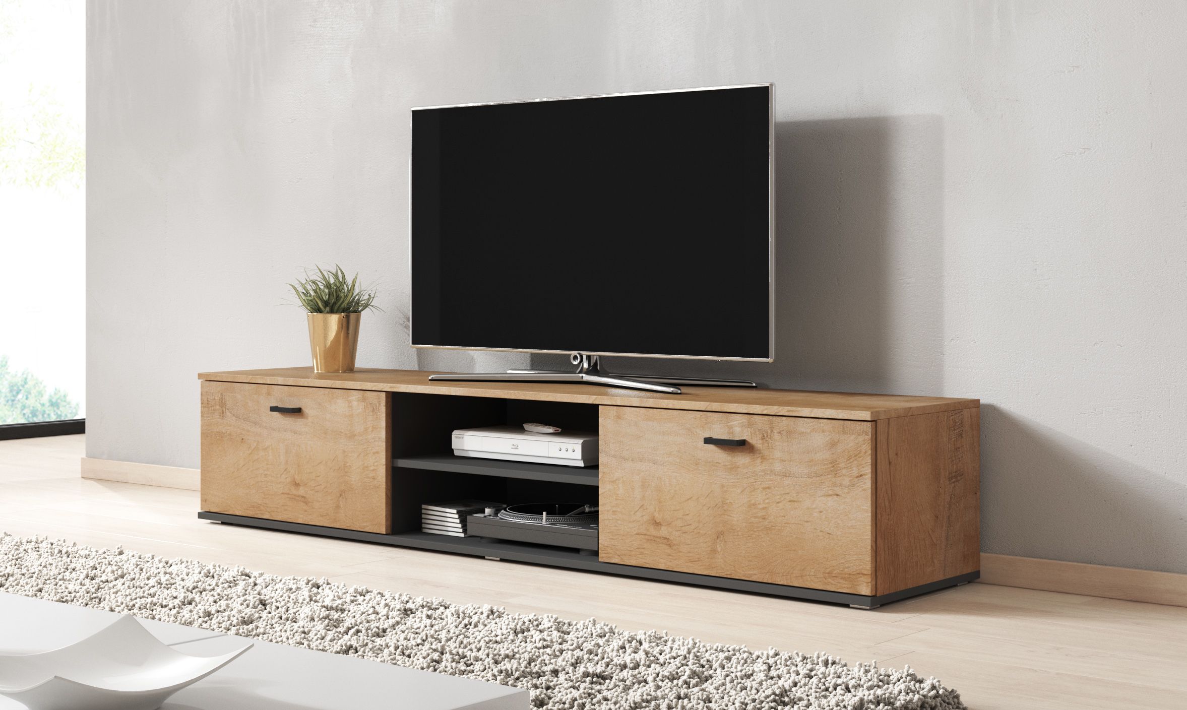 Cama TV stand SOHO 180 lefkas oak/black