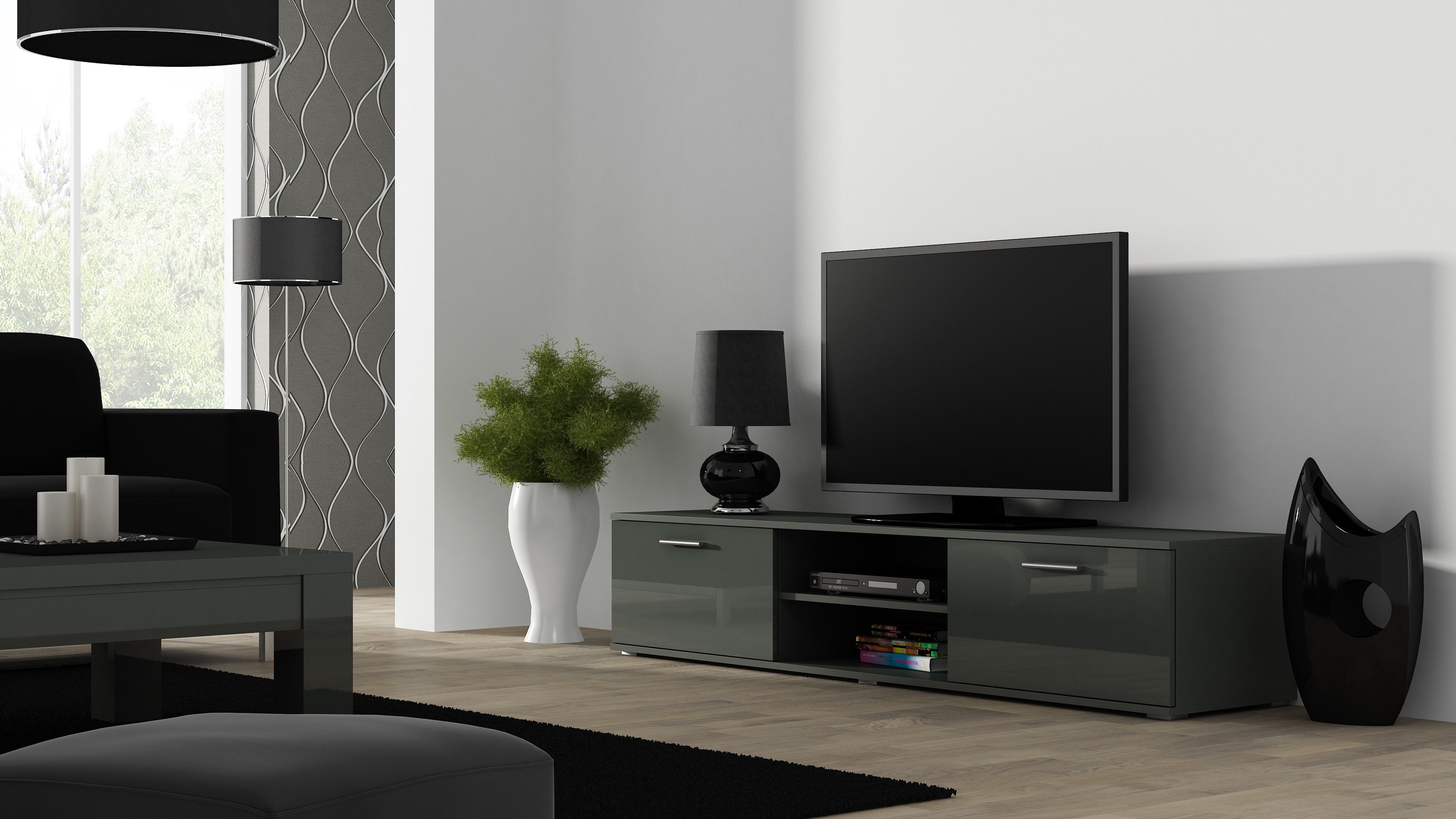 Cama TV stand SOHO 180 grey/grey gloss