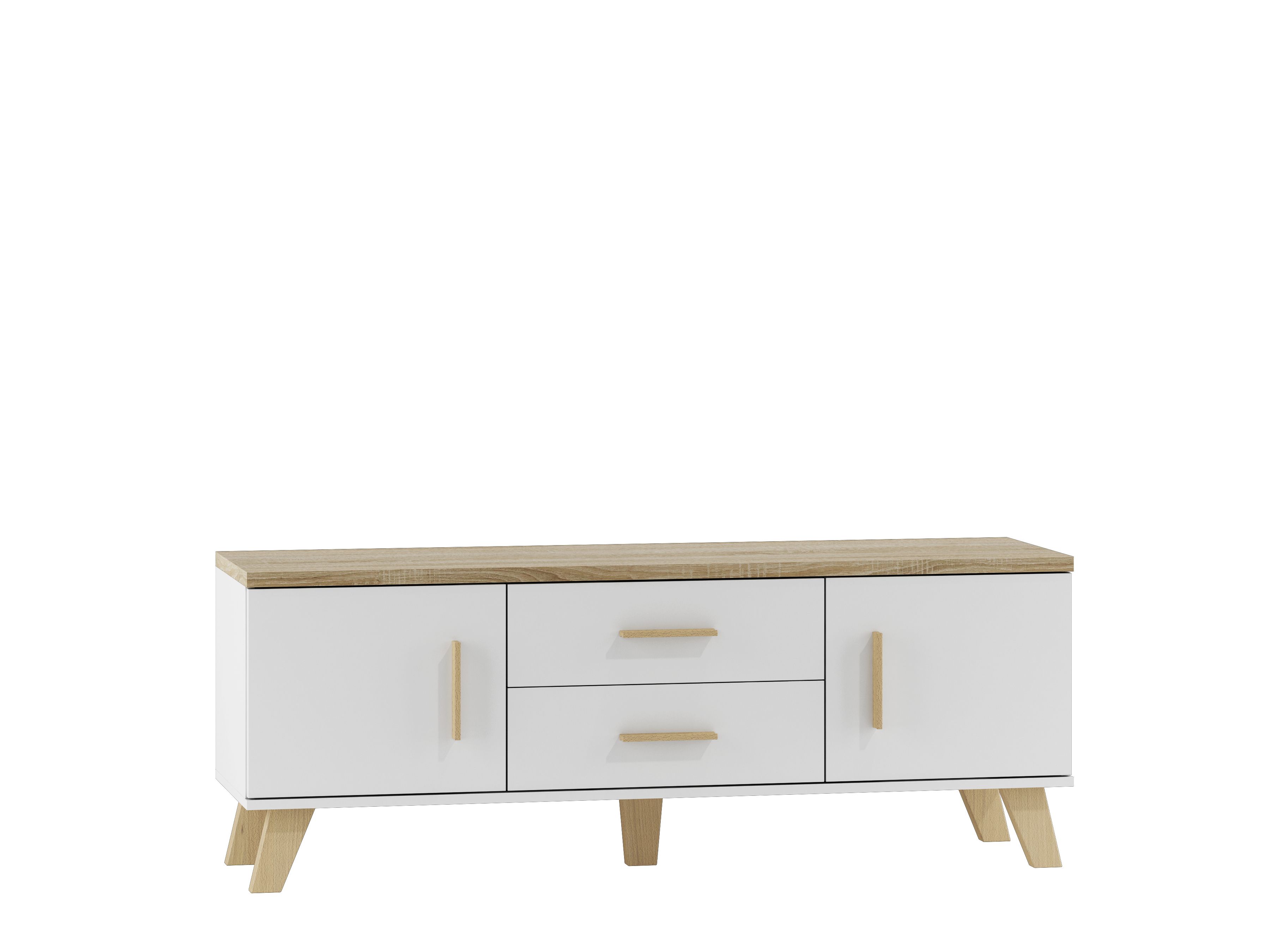 Cama RTV stand LOTTA 140cm white + sonoma oak