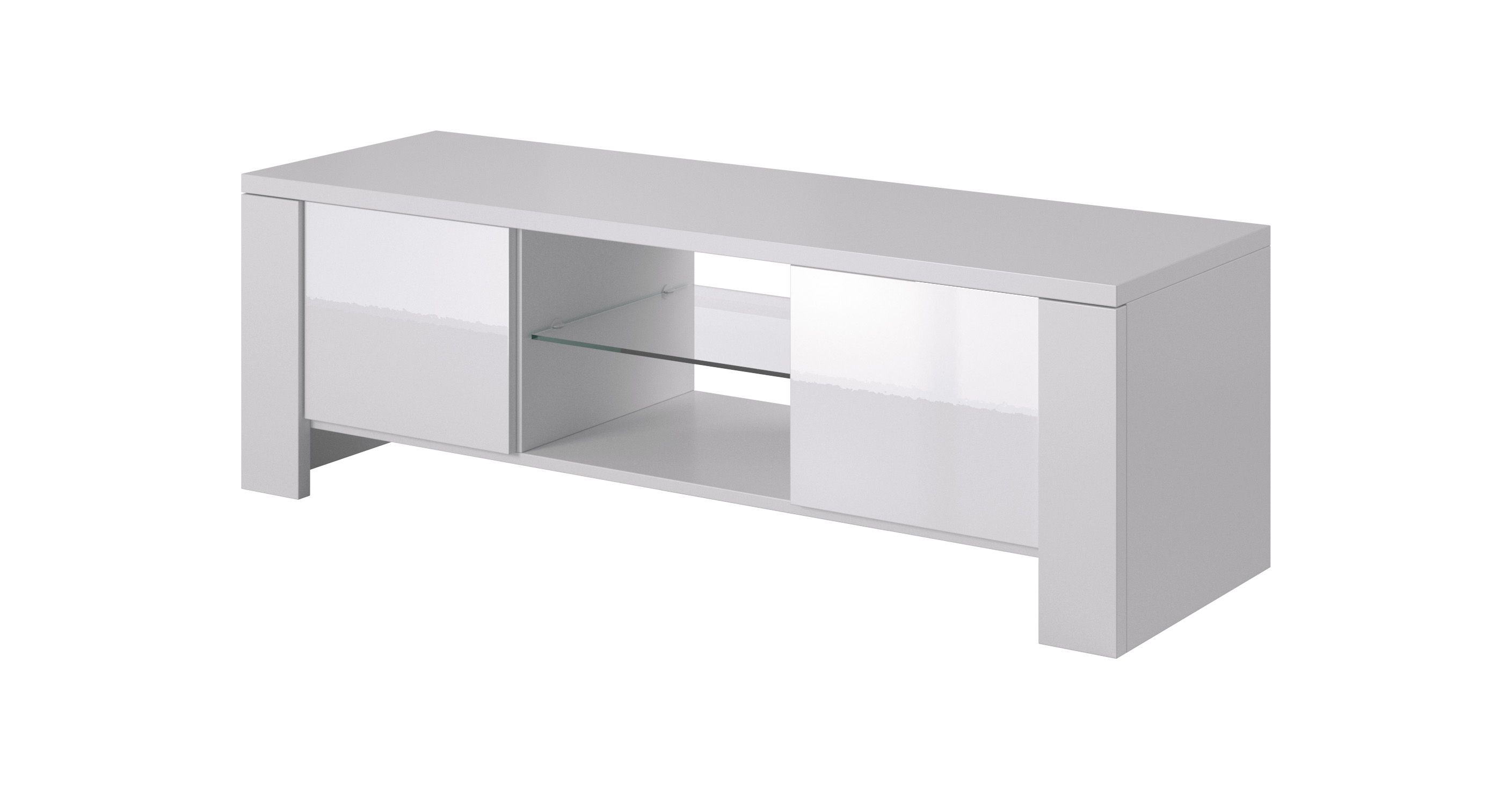 Cama TV stand WEST 42/130/42 white/white gloss