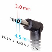 Akyga notebook power adapter AK-ND-26 19.5V/4.62A 90W 4.5x3.0 mm + pin HP power adapter/inverter Indoor Black