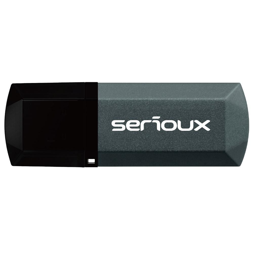 USB Flash Drive Serioux 64 GB DataVault V153, USB 2.0, black, dimensiuni 54,4 x 19,3 x 7,3 mm, greutate 12g, rata de transfer la citire (MB/s): 20, rata de transfer la scriere (MB/s): 10_1