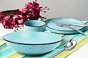 SET 6 FARFURII ADANCI, CERAMICA 20 CM, ELECTRA , ART OF DINING BY HEINNER