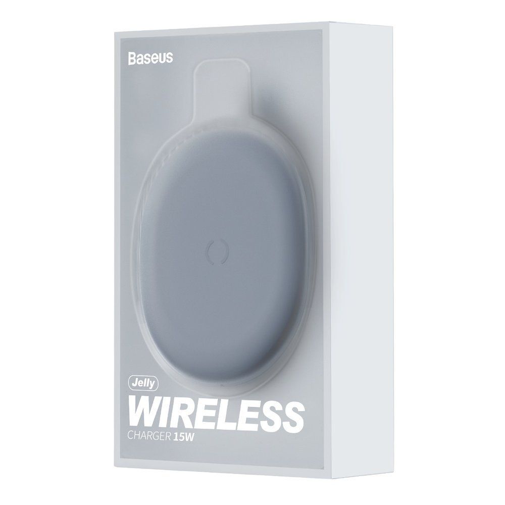 INCARCATOR wireless Baseus Jelly Qi 15W, compatibilitate smartphones si airpods, cablu Type-C la USB inclus, negru 