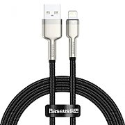 CABLU alimentare si date Baseus Cafule Metal, Fast Charging Data Cable pt. smartphone, USB la Lightning Iphone 2.4A, 1m, negru  CALJK-A01  (include TV 0.06 lei)