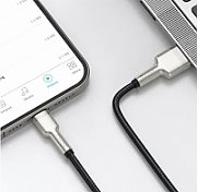 CABLU alimentare si date Baseus Cafule Metal, Fast Charging Data Cable pt. smartphone, USB la Lightning Iphone 2.4A, 1m, negru  CALJK-A01  (include TV 0.06 lei)