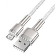 CABLU alimentare si date Baseus Cafule Metal, Fast Charging Data Cable pt. smartphone, USB la Lightning Iphone 2.4A, 2m, alb  CALJK-B02  (include TV 0.06 lei)
