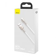 CABLU alimentare si date Baseus Cafule Metal, Fast Charging Data Cable pt. smartphone, USB la Lightning Iphone 2.4A, 2m, alb  CALJK-B02  (include TV 0.06 lei)