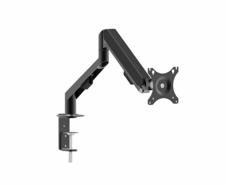 Suport monitor Serioux MM1101, tip: arc cu gaz, reglarea poziției unghiului de înclinare: -45 / + 90 °, pivotant: 180 °, rotatie pentru ambele brate: 360 °, VESA: 75x75mm & 100x100mm, greutate maxima suportata: 9 kg, compatibilitate: 10 -30 