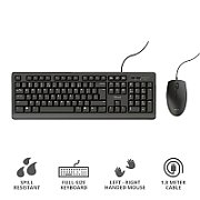 Kit tastatura + mouse Trust Primo, wired, negru