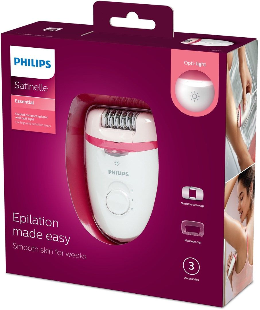 Philips Satinelle Essential BRE255/00 epilator Pink, White