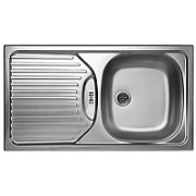 Pyramis ET 78 Flax Semiflat steel sink with drainer 100139101, Silver, 1 bowl