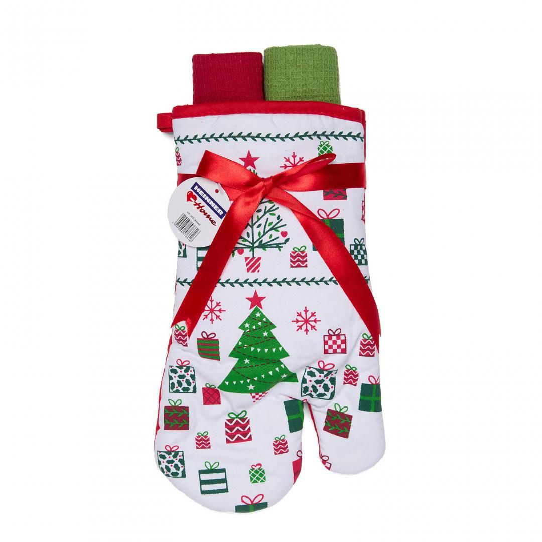 Set manusa bucatarie 3 piese Craciun MIX