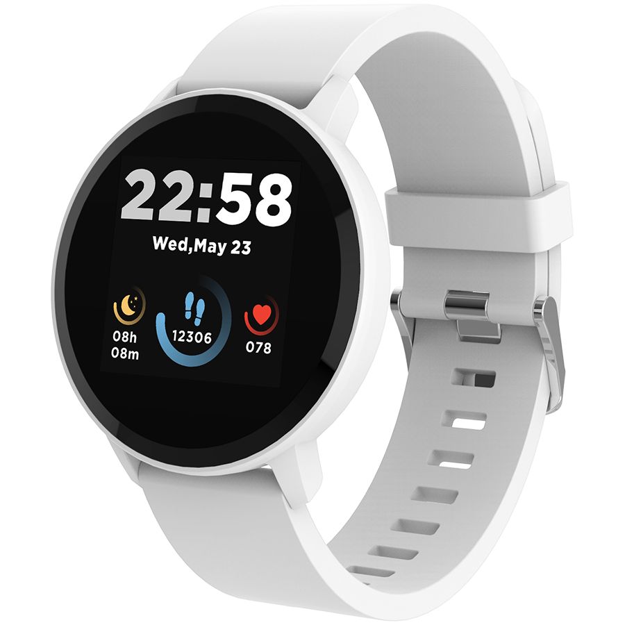 Smart watch, 1.3inches IPS full touch screen, Round watch, IP68 waterproof, multi-sport mode, BT5.0, compatibility with iOS and android, Silver white , Host: 25.2*42.5*10.7mm, Strap: 20*250mm, 45g_3