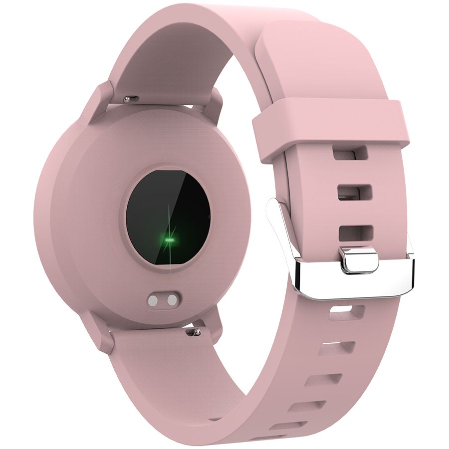 Smart watch, 1.3inches IPS full touch screen, Round watch, IP68 waterproof, multi-sport mode, BT5.0, compatibility with iOS and android, Pink, Host: 25.2*42.5*10.7mm, Strap: 20*250mm, 45g_2