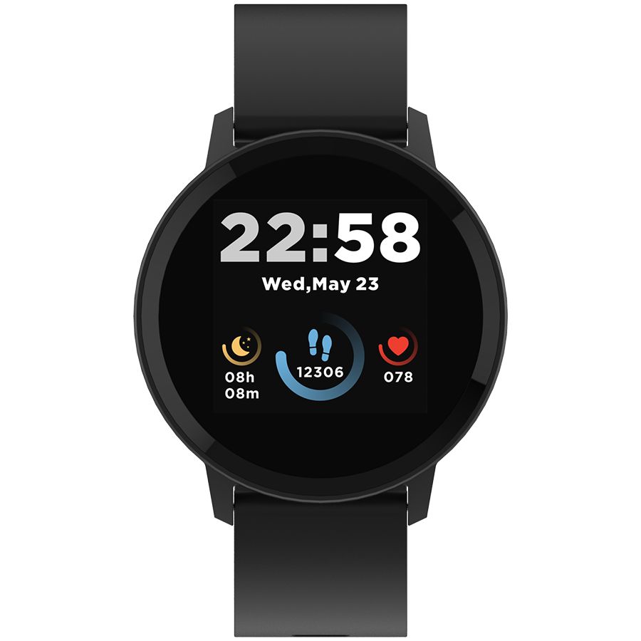 Smart watch, 1.3inches IPS full touch screen, Round watch, IP68 waterproof, multi-sport mode, BT5.0, compatibility with iOS and android, black , Host: 25.2*42.5*10.7mm, Strap: 20*250mm, 45g_1