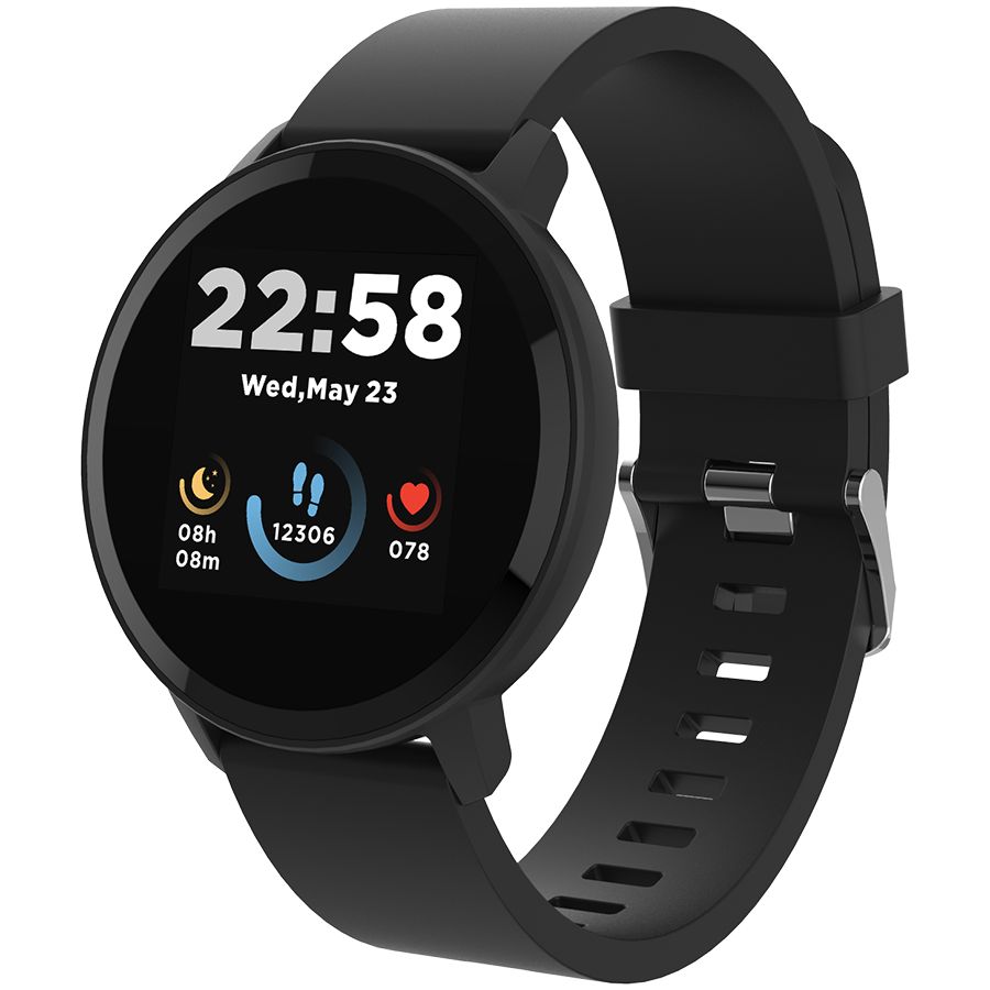 Smart watch, 1.3inches IPS full touch screen, Round watch, IP68 waterproof, multi-sport mode, BT5.0, compatibility with iOS and android, black , Host: 25.2*42.5*10.7mm, Strap: 20*250mm, 45g_3