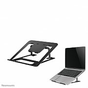 Neomounts by Newstar NSLS085BLACK foldable laptop stand for 10-17  laptops, tilt adjustable - Black  Specifications General Min. screen size*: 10 inch Max. screen size*: 17 inch Min. weight: 0 kg Max. weight: 5 kg Screens: 1 Desk mount: Stand  Functionality Type: Tilt Tilt (degrees): 36° Width: 22,3