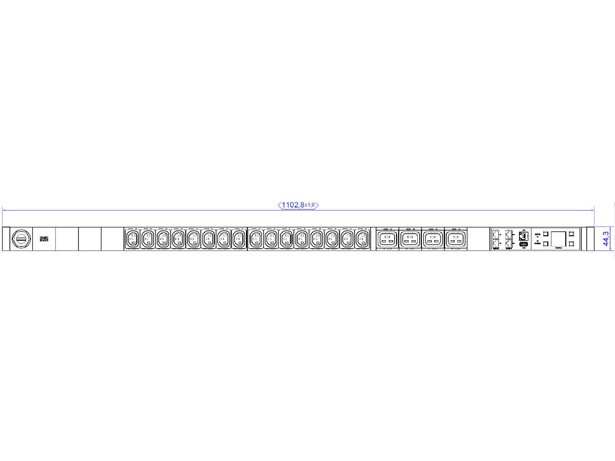 Bachmann IT PDU 8x prize IEC13,10A microfuse, interchangeable,in IEC 13 , Cable: 2.0m H05VV-F 3G 1.50 mm_2