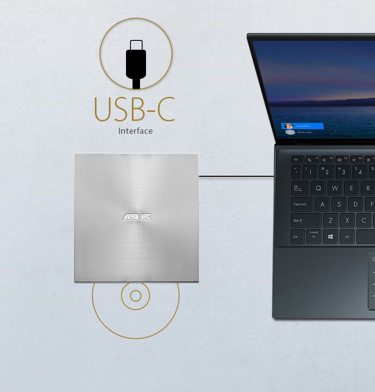 ASUS DVD+/-RW SDRW-08U8M-U/SIL/G/AS/P2G ZenDrive U8M