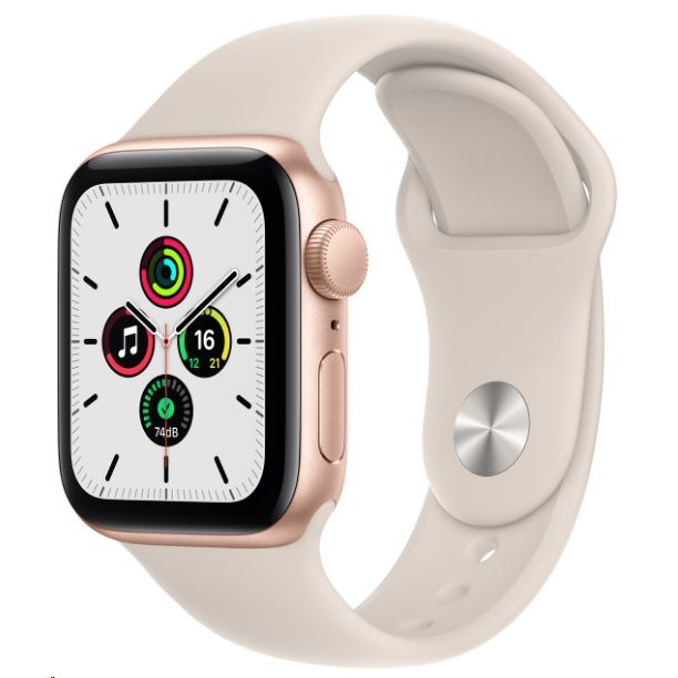 Ceas Smartwatch Apple Watch SE (v2) GPS, 44mm Gold Aluminium Case with Starlight Sport Band - Regular_1